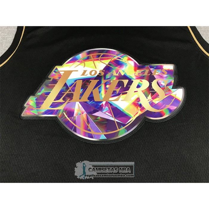 Camiseta Golden Edition Los Angeles Lakers Lebron James NO 6 2021-22 Negro